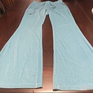 Unbranded Womens Velour Sweatpants Flare Wide-Leg 90s Vintage Lg Light Blue Y2k
